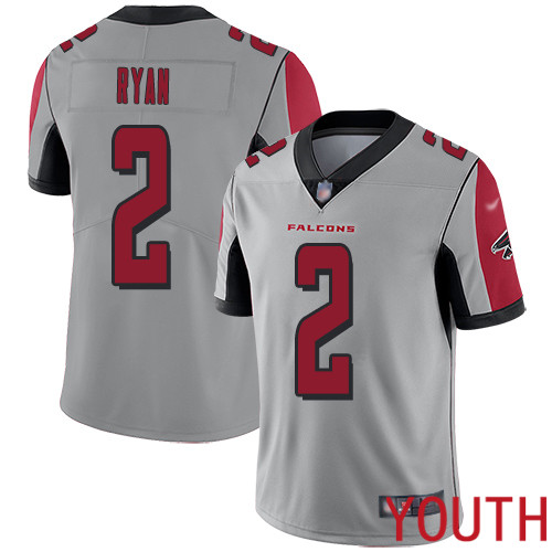 Atlanta Falcons Limited Silver Youth Matt Ryan Jersey NFL Football #2 Inverted Legend->youth nfl jersey->Youth Jersey